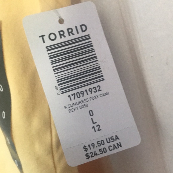 NWT Torrid foxy cami in yellow - Picture 9 of 10